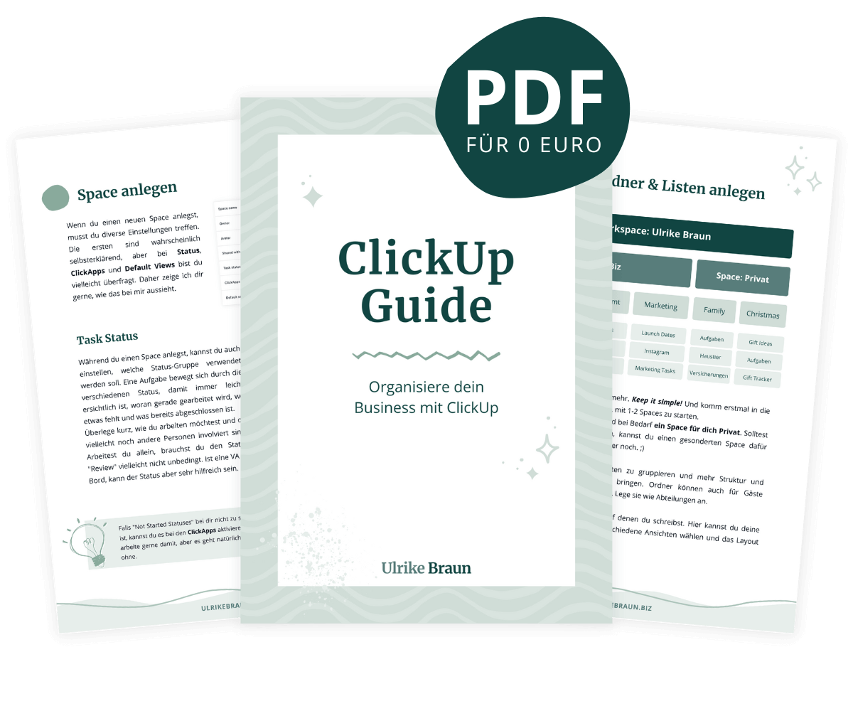 ClickUp Guide by Ulrike Braun (Ahoipixel) - Mockup
