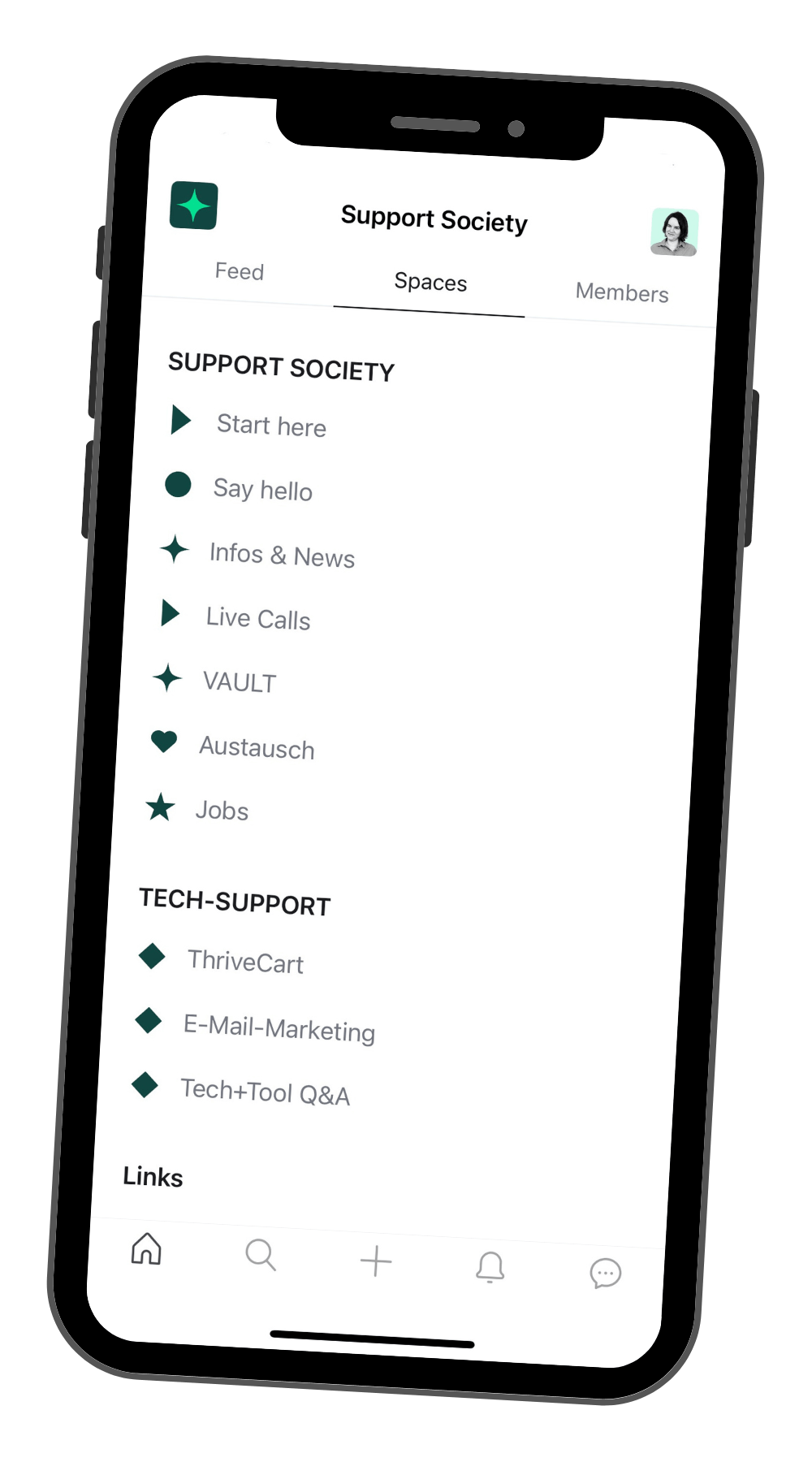 Support Society - App zum Austausch